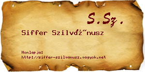 Siffer Szilvánusz névjegykártya